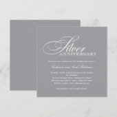 Invitation d'anniversaire de mariage en argent (Devant / Derrière)