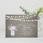 Invitation d'anniversaire de mariage en Bois Rusti (Debout devant)