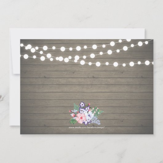 Invitation d'anniversaire de mariage en bois rusti (Dos)