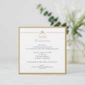 Invitation d'anniversaire de mariage en or (Debout devant)
