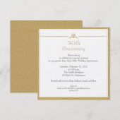 Invitation d'anniversaire de mariage en or (Devant / Derrière)