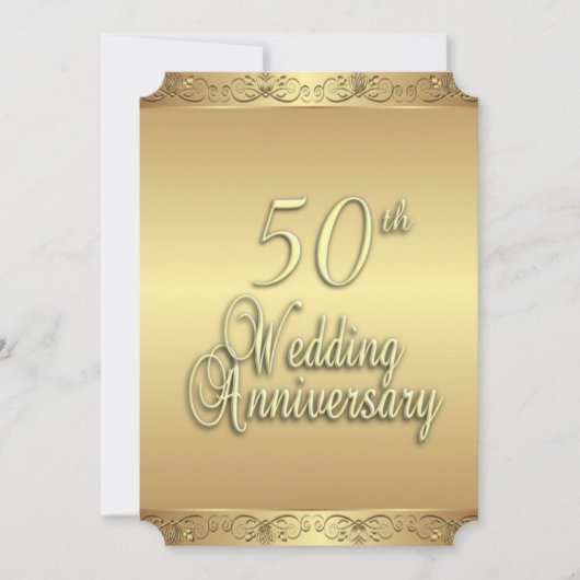 Invitation d'anniversaire de mariage en or (Devant)