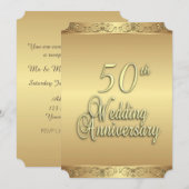 Invitation d'anniversaire de mariage en or (Devant / Derrière)