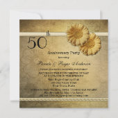 Invitation d'anniversaire de mariage Fleurs de mar (Devant)