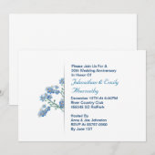 invitation d'anniversaire de mariage floral (Devant / Derrière)