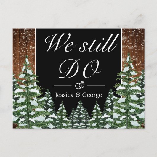 Invitation d'anniversaire de mariage forêt enneigé (Devant)