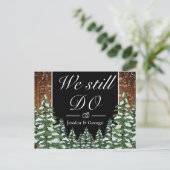 Invitation d'anniversaire de mariage forêt enneigé (Debout devant)