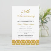 Invitation d'anniversaire de mariage Gold Honeycom (Debout devant)