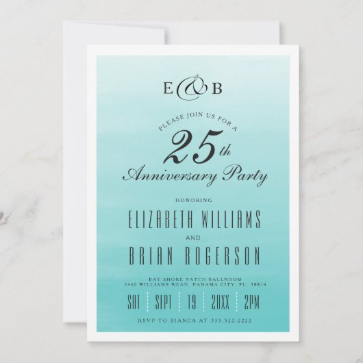 Invitation d'anniversaire de mariage Lac Glacé Omb (Devant)