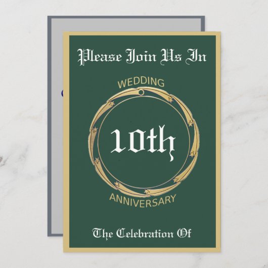 Invitation d'anniversaire de mariage militaire (Devant / Derrière)