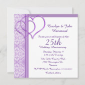 Invitation d'anniversaire de mariage Purple Hearts (Devant)