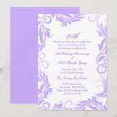 Invitation d'anniversaire de mariage Purple Swirl  (Devant / Derrière)
