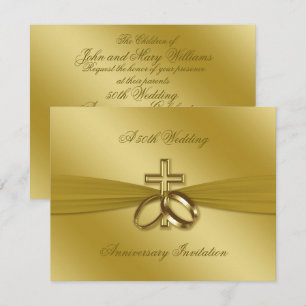 Invitation d'anniversaire de mariage religieux 50