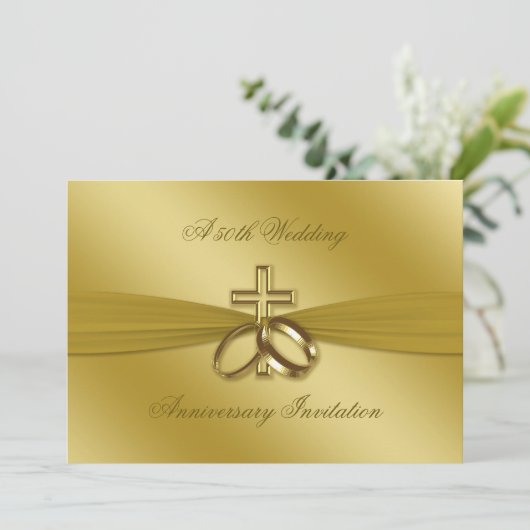 Invitation d'anniversaire de mariage religieux 50  (Debout devant)