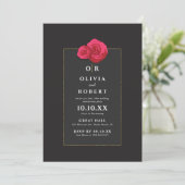 Invitation d'anniversaire de mariage Rose Rouge (Debout devant)