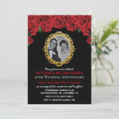 Invitation d'anniversaire de mariage - Roses TOUTE (Debout devant)