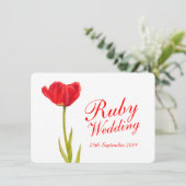 Invitation d'anniversaire de mariage rubis rouge t (Debout devant)