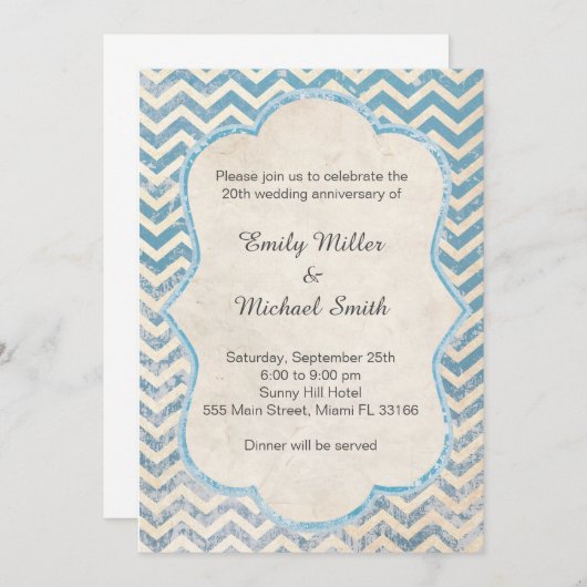 Invitation d'anniversaire de mariage Rustique Chev (Devant / Derrière)