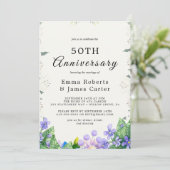 Invitation d'anniversaire de mariage Rustique Lila (Debout devant)