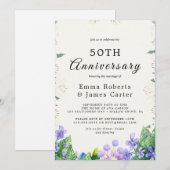 Invitation d'anniversaire de mariage Rustique Lila (Devant / Derrière)