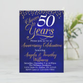 Invitation d'anniversaire de mariage Sapphire Gold (Debout devant)