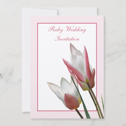 Invitation d'anniversaire de mariage Tulipe Rubis (Devant)