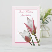Invitation d'anniversaire de mariage Tulipe Rubis (Debout devant)