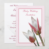 Invitation d'anniversaire de mariage Tulipe Rubis (Devant / Derrière)