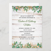 Invitation d'anniversaire de mariage verdure rusti (Devant / Derrière)