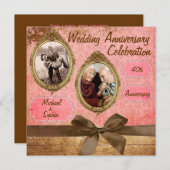 Invitation d'anniversaire de mariage vintage (Devant / Derrière)