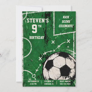 Invitation d'anniversaire de match de football