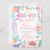 Invitation d'anniversaire de Memaid mignonne Onede (Devant)
