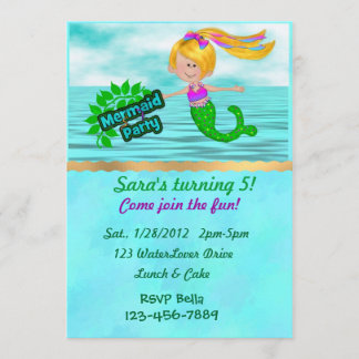 Invitation d'anniversaire de Mermaid