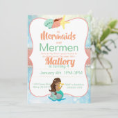 Invitation d'anniversaire de Mermaid (Debout devant)