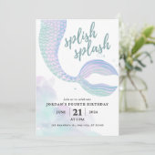 Invitation d'anniversaire de Mermaid (Debout devant)