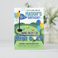 Invitation d'anniversaire de Mini Golf, Anniversai