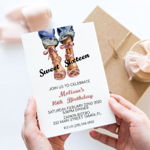 Invitation d'anniversaire de mode Sweet Sixteen
