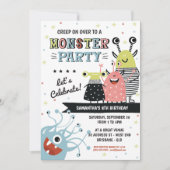 Invitation d'anniversaire de Monster (Devant)
