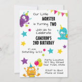 Invitation d'anniversaire de Monster (Devant)