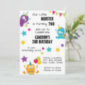 Invitation d'anniversaire de Monster (Debout devant)