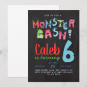 Invitation d'anniversaire de Monster Bash (Devant / Derrière)