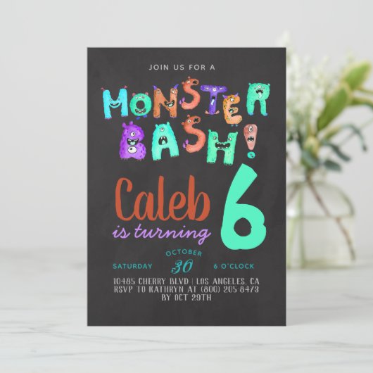 Invitation d'anniversaire de Monster Bash (Debout devant)