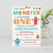 Invitation d'anniversaire de Monster | Invitation  (Debout devant)