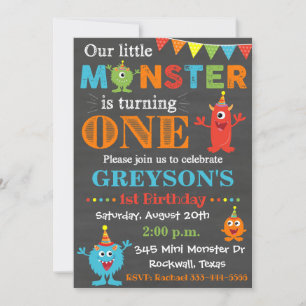Invitation d'anniversaire de Monster   Invitation 