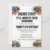Invitation d'anniversaire de Monster Truck (Devant)