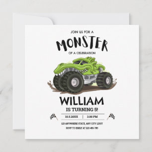 Invitation d'anniversaire de Monster Truck, Invita