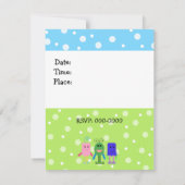 Invitation d'anniversaire de monstre mignon (Dos)