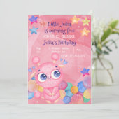 Invitation d'anniversaire de monstre mignon (Debout devant)