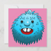 Invitation d'anniversaire de monstre mignon et duv (Dos)