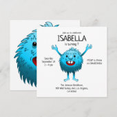 Invitation d'anniversaire de monstre mignon et duv (Devant / Derrière)